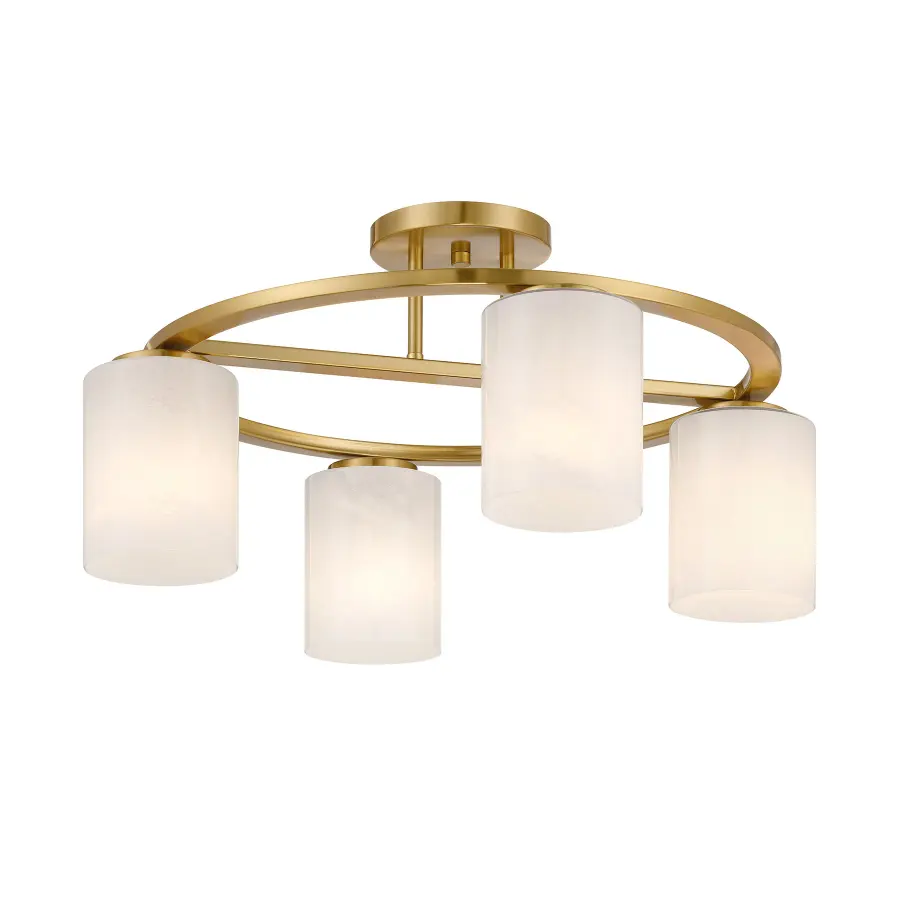 Herron Four Light Semi-Flush Mount in Warm Brass - Image 4