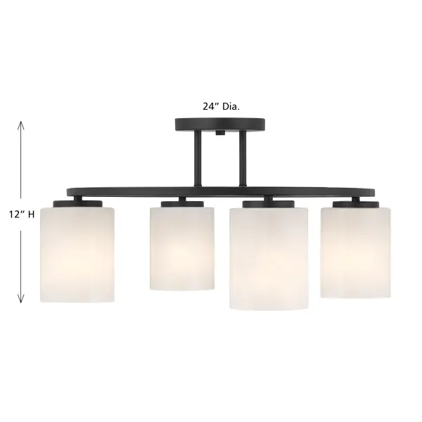 Herron 4-Light Ceiling Light in Matte Black - Image 7