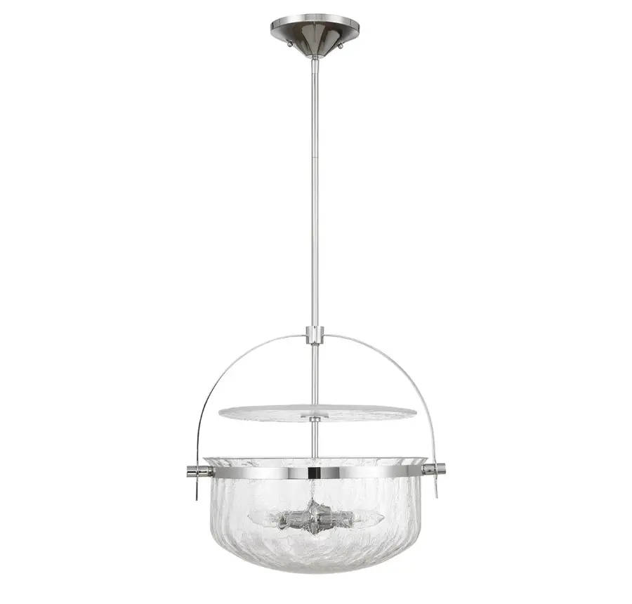 Denmar Four Light Convertible Semi-Flush/Pendant in Polished Chrome - Image 2