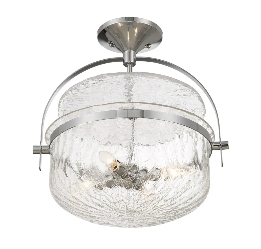 Denmar Four Light Convertible Semi-Flush/Pendant in Polished Chrome - Image 11