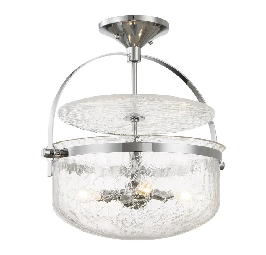 Denmar Four Light Convertible Semi-Flush/Pendant in Polished Chrome - Image 12