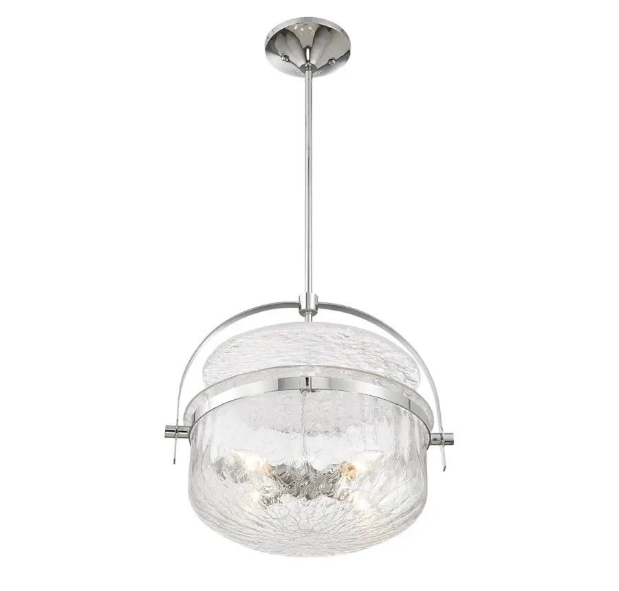 Denmar Four Light Convertible Semi-Flush/Pendant in Polished Chrome - Image 3
