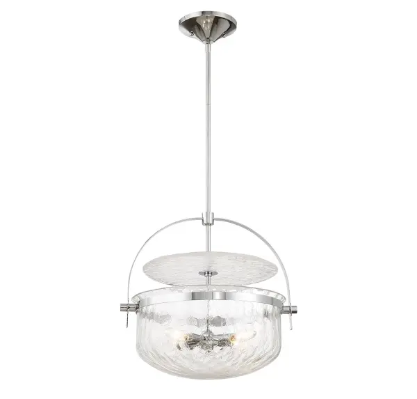 Denmar Four Light Convertible Semi-Flush/Pendant in Polished Chrome - Image 4