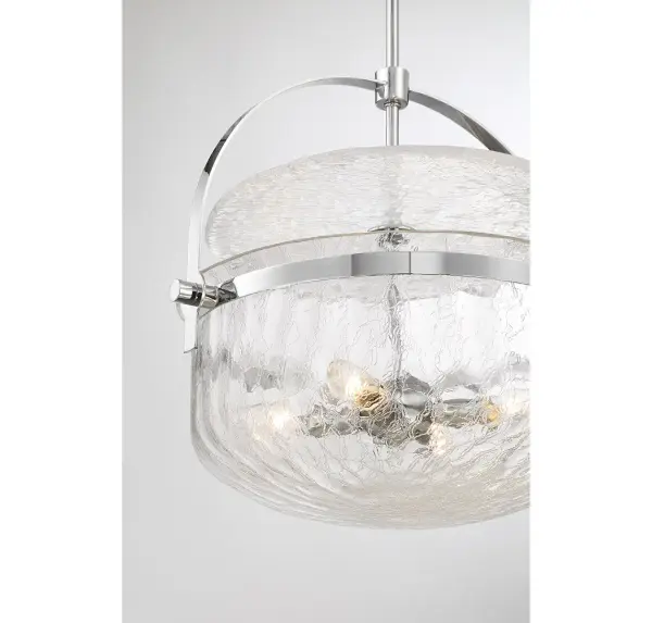 Denmar Four Light Convertible Semi-Flush/Pendant in Polished Chrome - Image 6