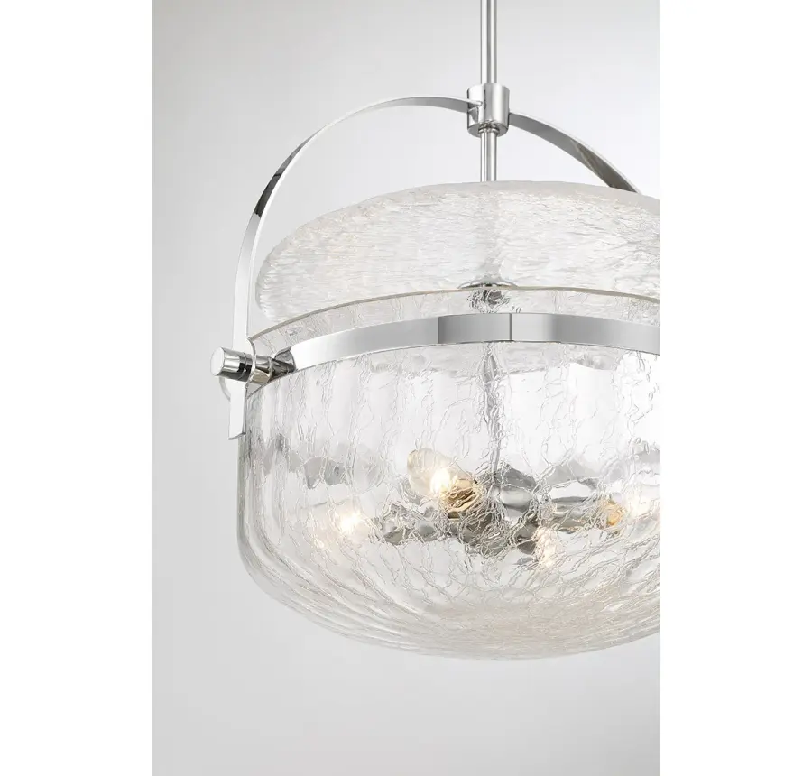 Denmar Four Light Convertible Semi-Flush/Pendant in Polished Chrome - Image 6