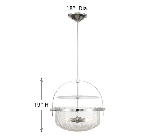Denmar Four Light Convertible Semi-Flush/Pendant in Polished Chrome - Image 7