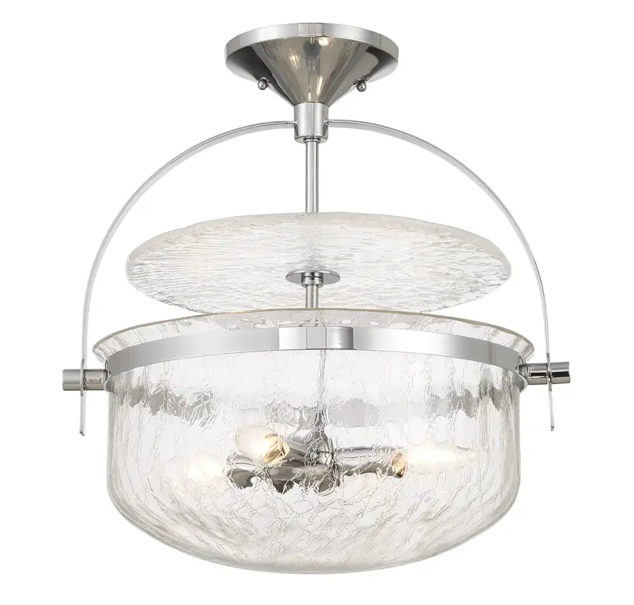 Denmar Four Light Convertible Semi-Flush/Pendant in Polished Chrome - Image 10
