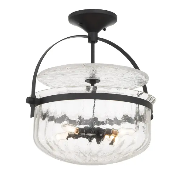 Denmar 4-Light Convertible Semi-Flush or Pendant in Matte Black - Image 12