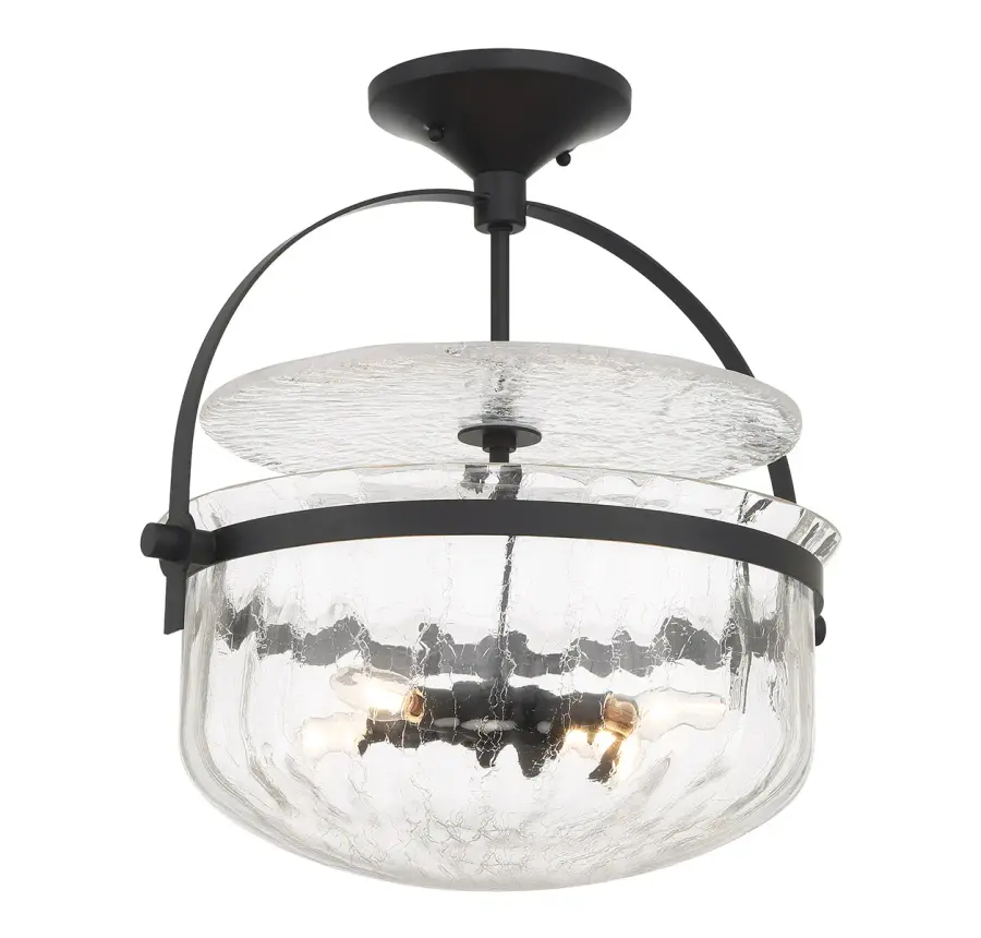 Denmar 4-Light Convertible Semi-Flush or Pendant in Matte Black - Image 12