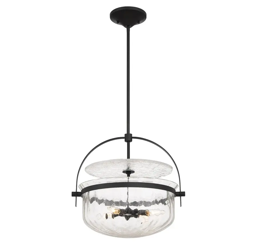 Denmar 4-Light Convertible Semi-Flush or Pendant in Matte Black - Image 3