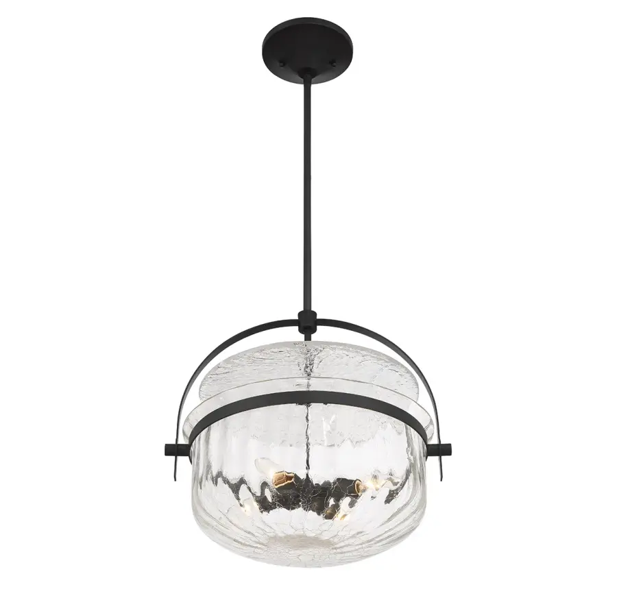 Denmar 4-Light Convertible Semi-Flush or Pendant in Matte Black - Image 4