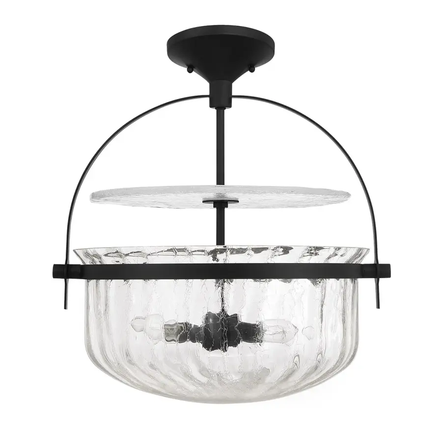 Denmar 4-Light Convertible Semi-Flush or Pendant in Matte Black - Image 9