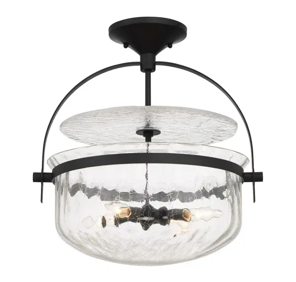 Denmar 4-Light Convertible Semi-Flush or Pendant in Matte Black - Image 10