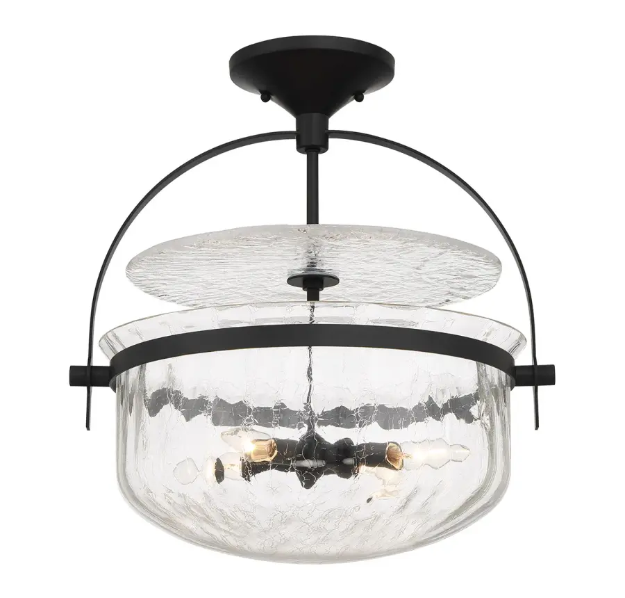 Denmar 4-Light Convertible Semi-Flush or Pendant in Matte Black - Image 10