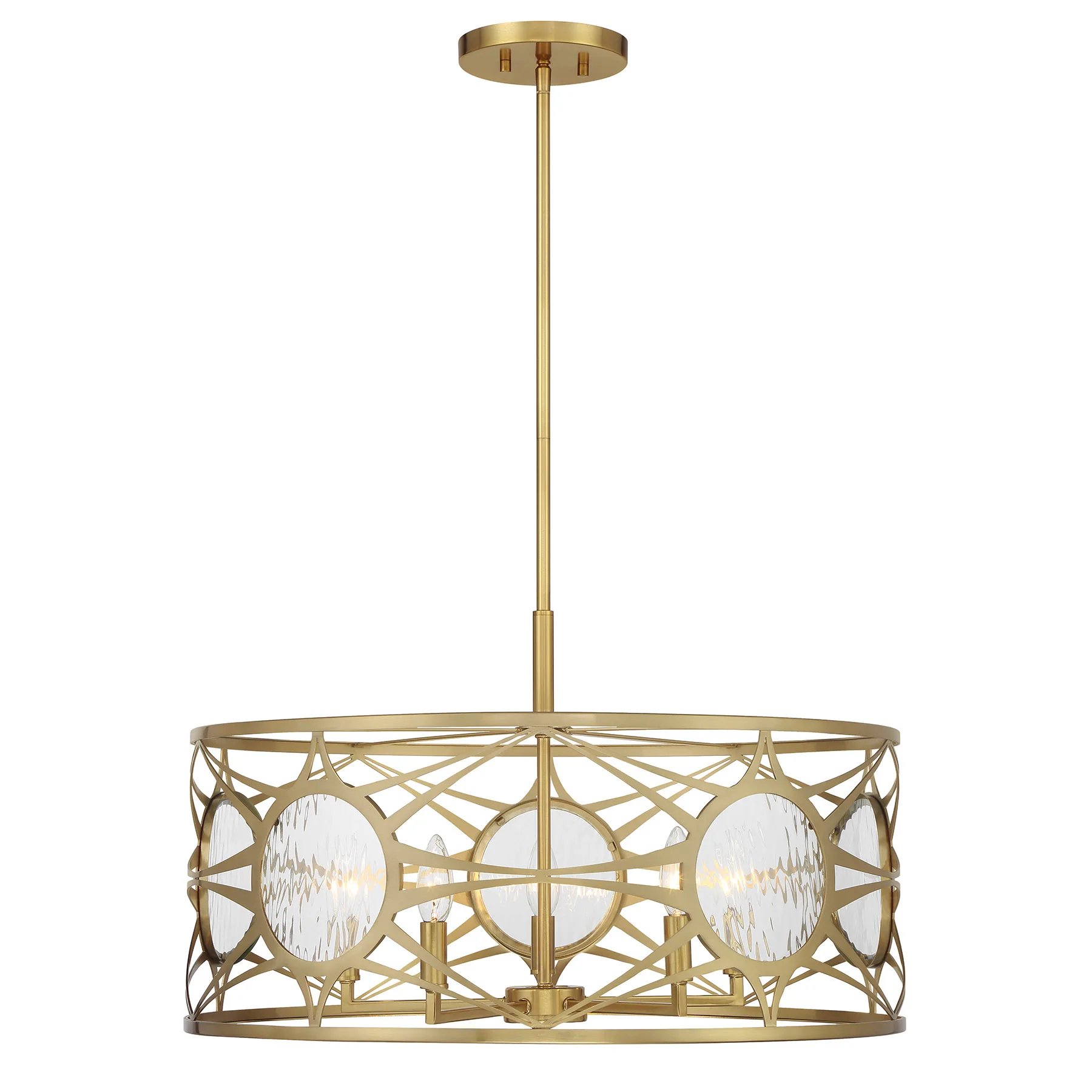 Balfour Five Light Convertible Semi-Flush/Pendant in Warm Brass