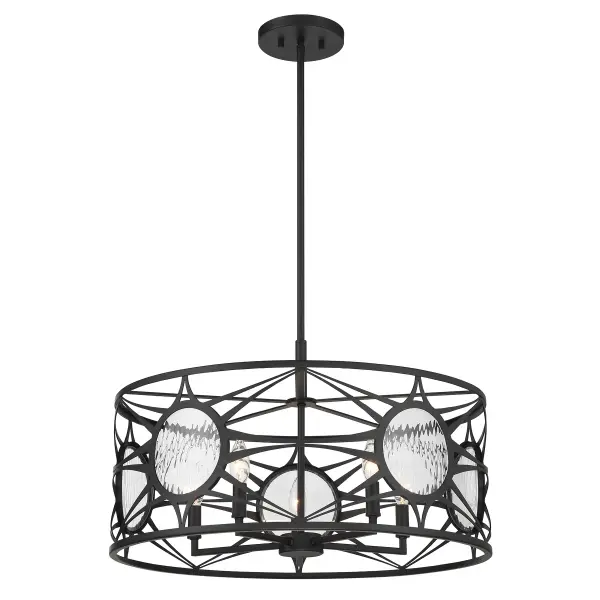 Balfour 5-Light Convertible Semi-Flush or Pendant in Matte Black - Image 3