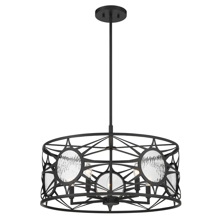 Balfour 5-Light Convertible Semi-Flush or Pendant in Matte Black - Image 3