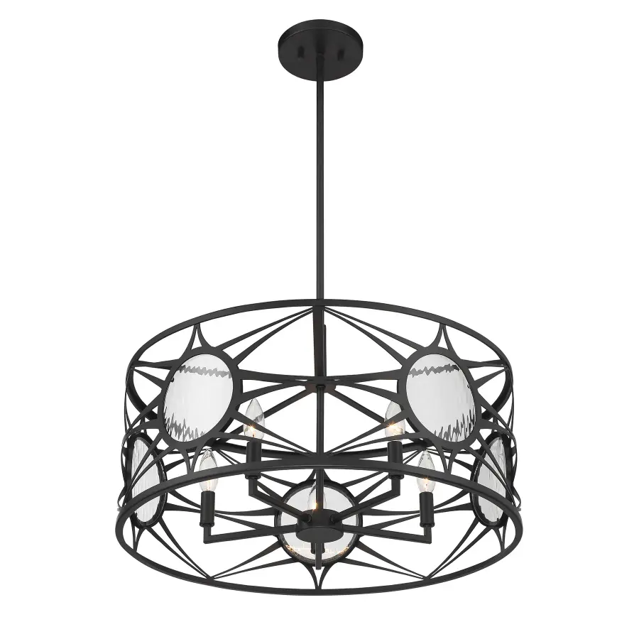 Balfour 5-Light Convertible Semi-Flush or Pendant in Matte Black - Image 4
