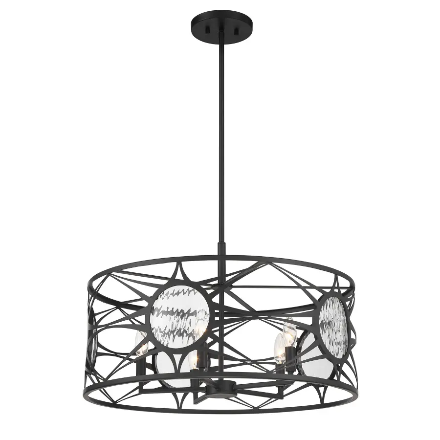 Balfour 5-Light Convertible Semi-Flush or Pendant in Matte Black - Image 5