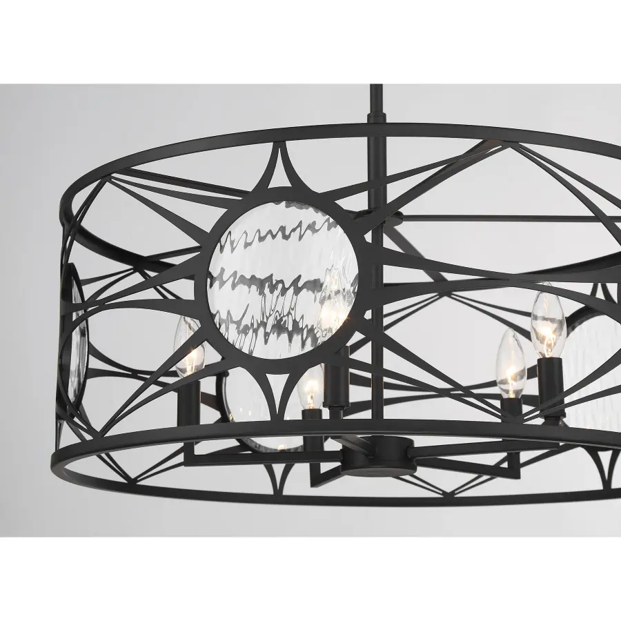 Balfour 5-Light Convertible Semi-Flush or Pendant in Matte Black - Image 7