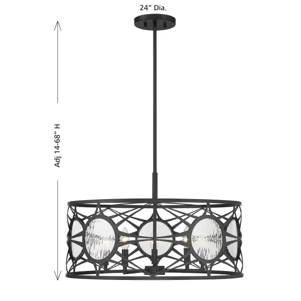 Balfour 5-Light Convertible Semi-Flush or Pendant in Matte Black - Image 8