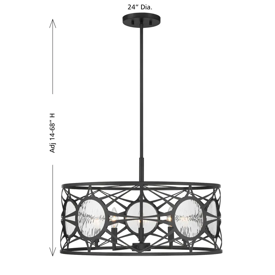 Balfour 5-Light Convertible Semi-Flush or Pendant in Matte Black - Image 8