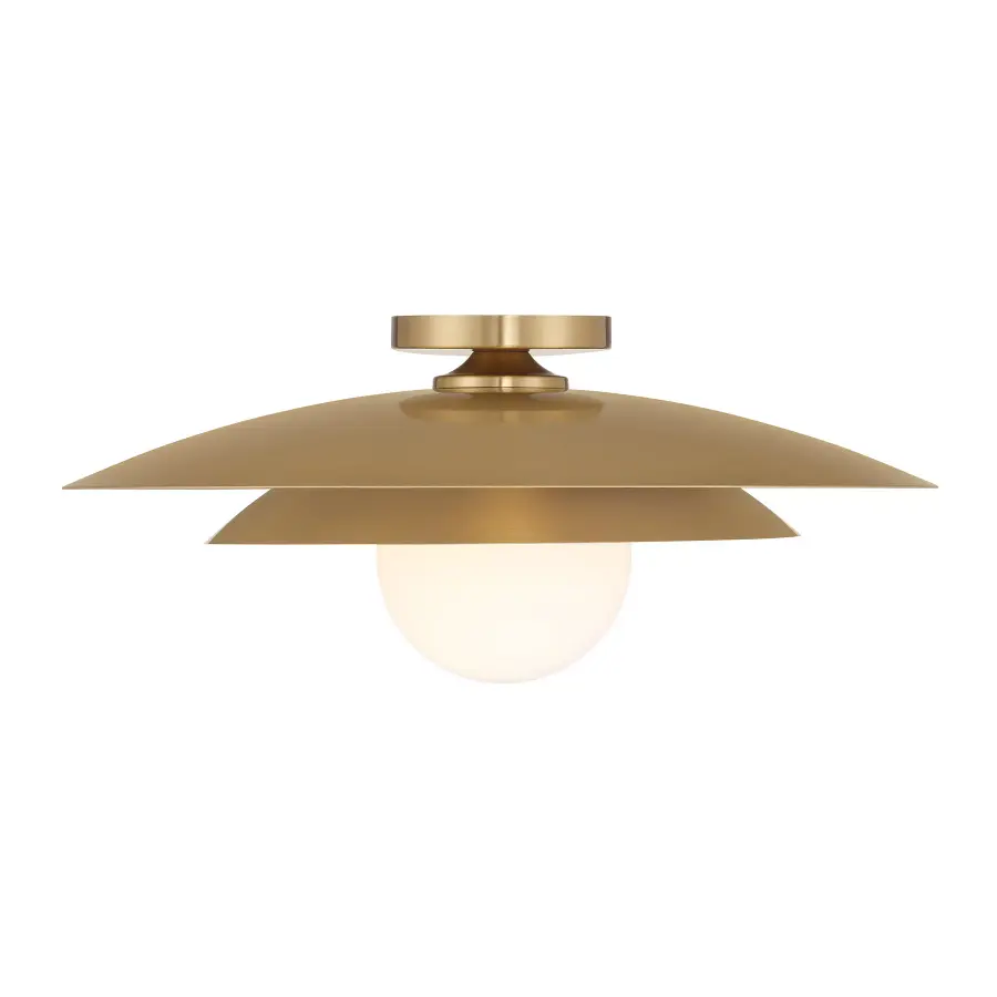 Sherrer One Light Semi-Flush Mount in Warm Brass - Image 1