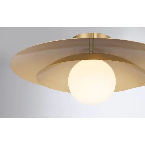 Sherrer One Light Semi-Flush Mount in Warm Brass - Image 5