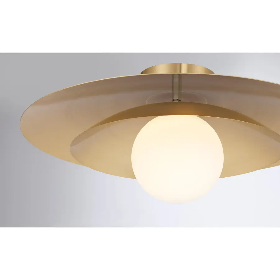 Sherrer One Light Semi-Flush Mount in Warm Brass - Image 5