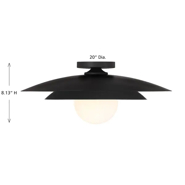 Sherrer 1-Light Ceiling Light in Matte Black - Image 6