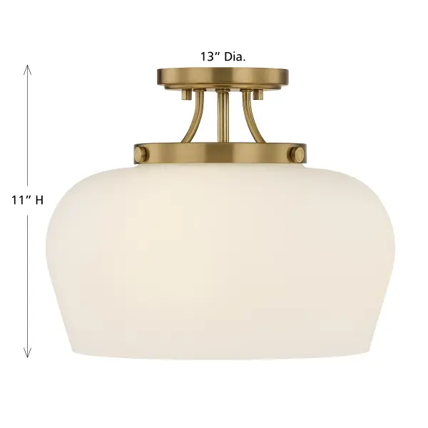 Octave 3-Light Ceiling Light in Warm Brass - Image 5