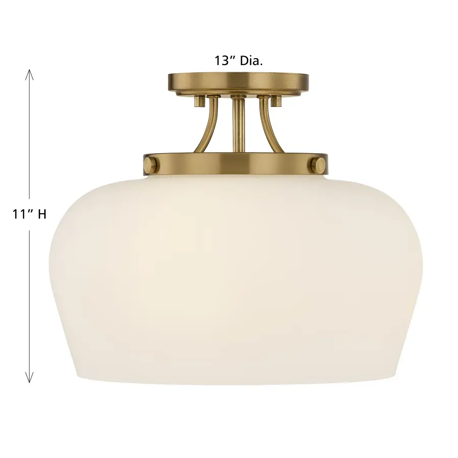 Octave 3-Light Ceiling Light in Warm Brass - Image 5