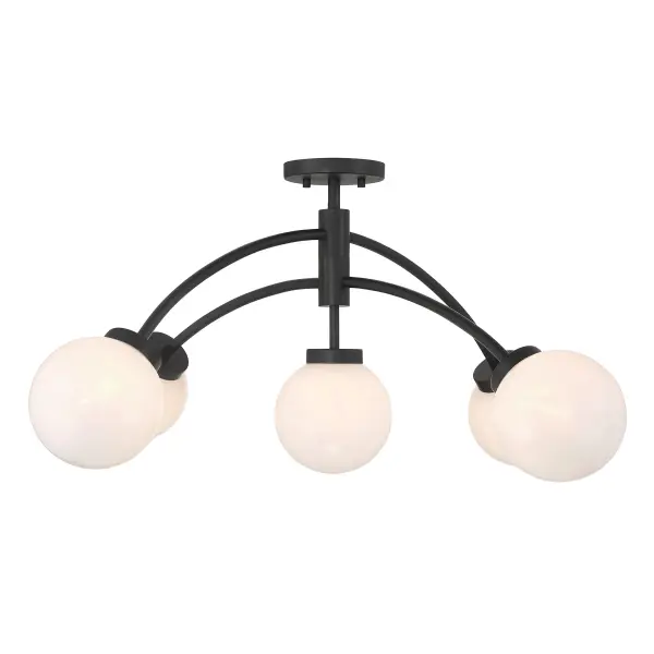 Redfield 5-Light Semi-Flush in Matte Black - Image 3