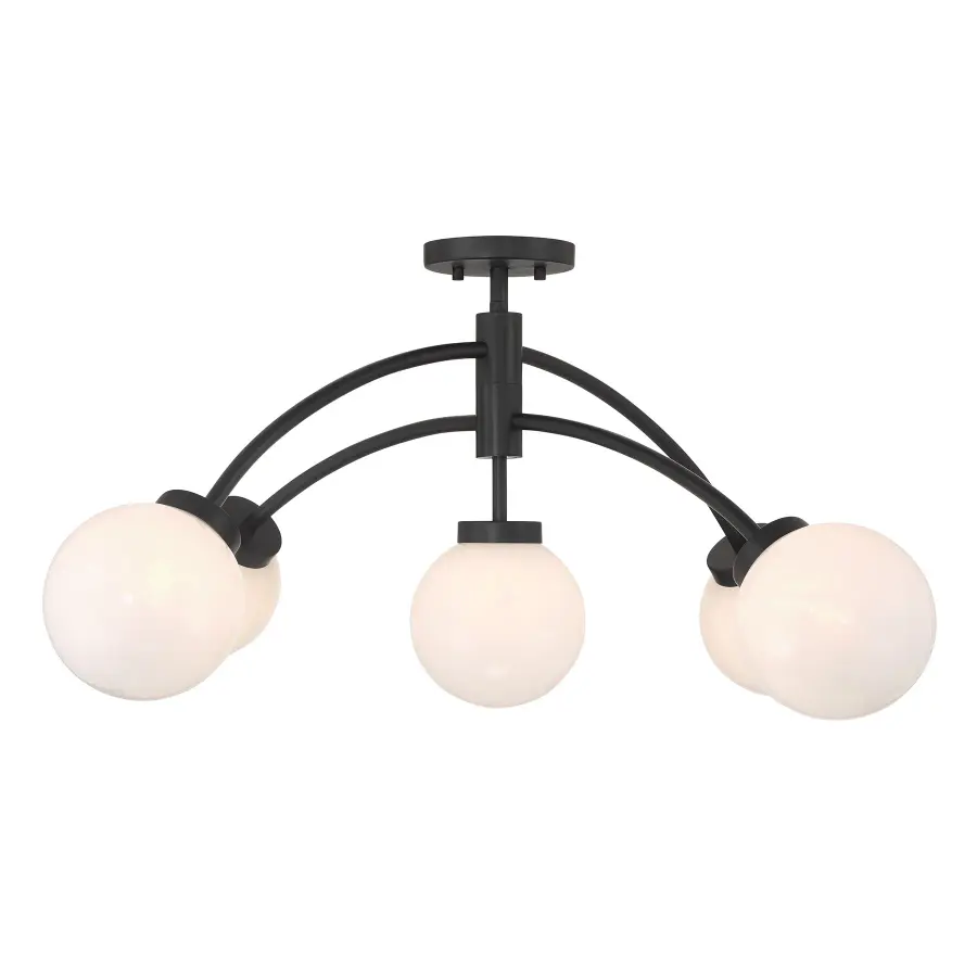 Redfield 5-Light Semi-Flush in Matte Black - Image 3