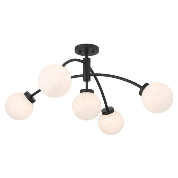Redfield 5-Light Semi-Flush in Matte Black - Image 4
