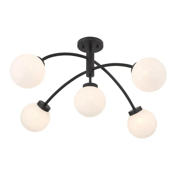 Redfield 5-Light Semi-Flush in Matte Black - Image 5