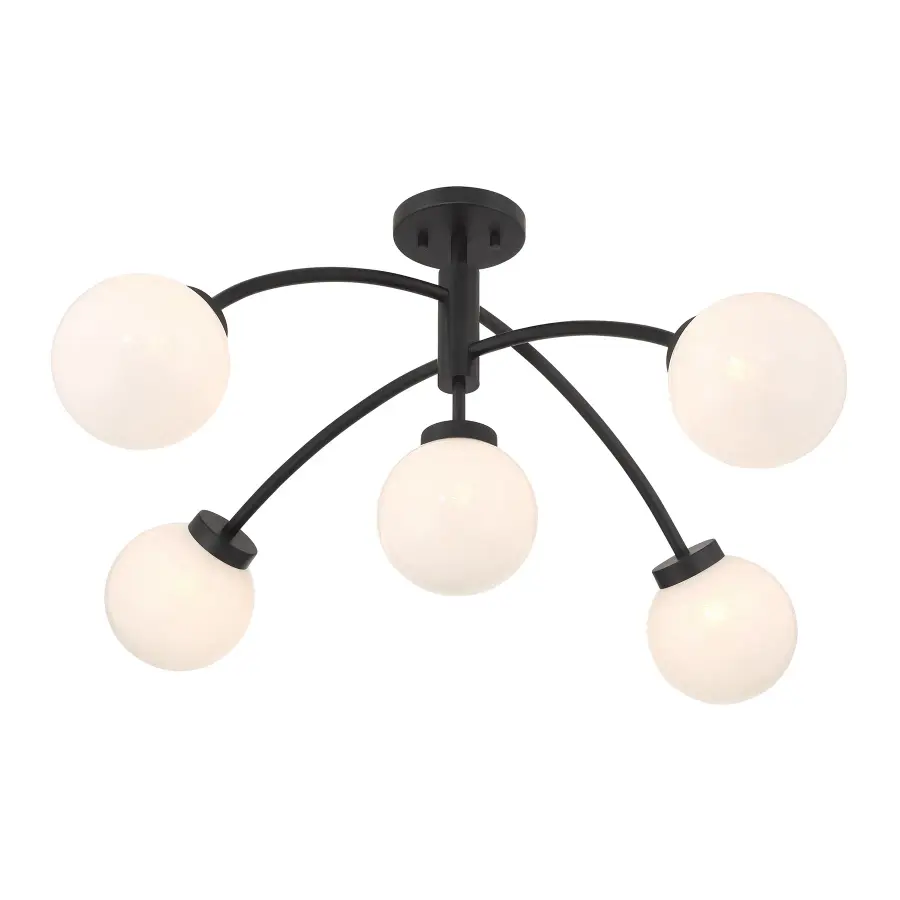 Redfield 5-Light Semi-Flush in Matte Black - Image 5