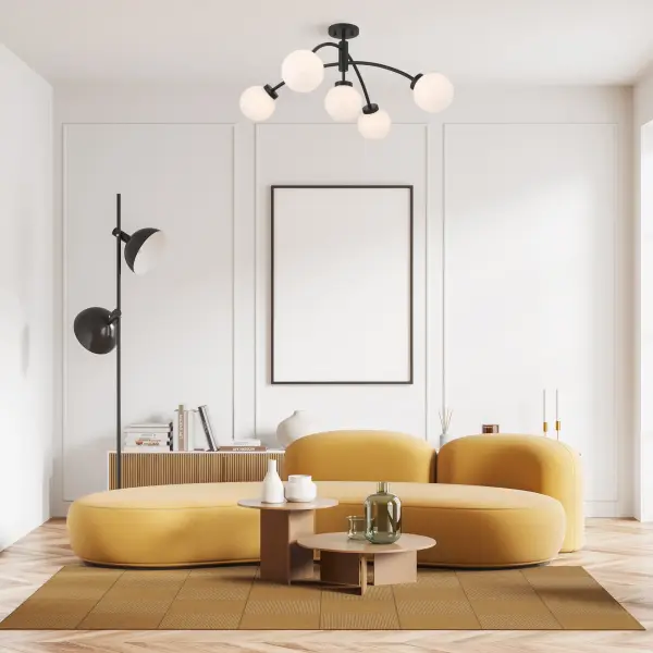 Redfield 5-Light Semi-Flush in Matte Black - Image 8