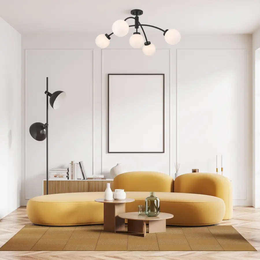 Redfield 5-Light Semi-Flush in Matte Black - Image 8