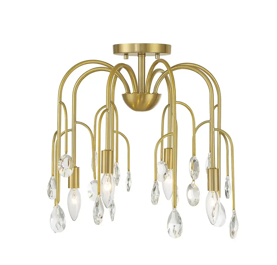 Anholt Four Light Convertible Semi-Flush or Pendant in Noble Brass - Image 1