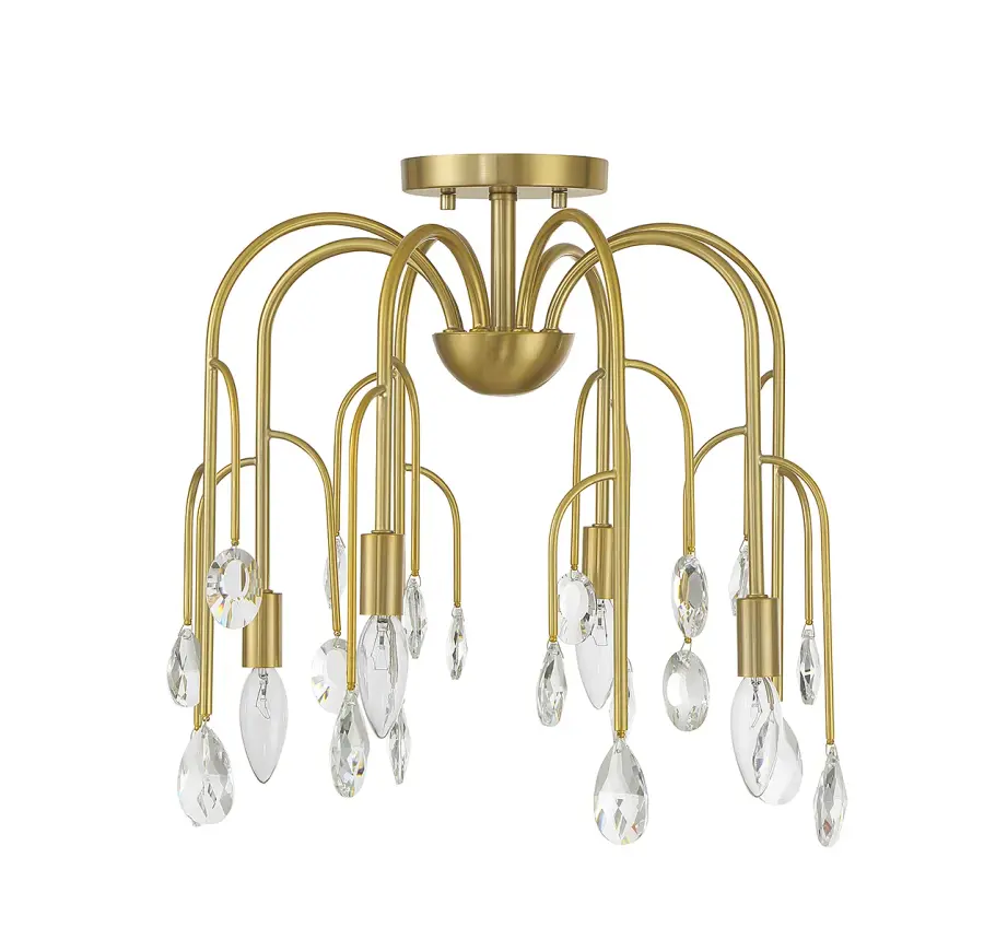 Anholt 4-Light Convertible Semi-Flush or Pendant in Noble Brass - Image 2