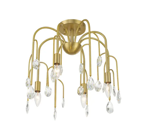 Anholt 4-Light Convertible Semi-Flush or Pendant in Noble Brass - Image 4