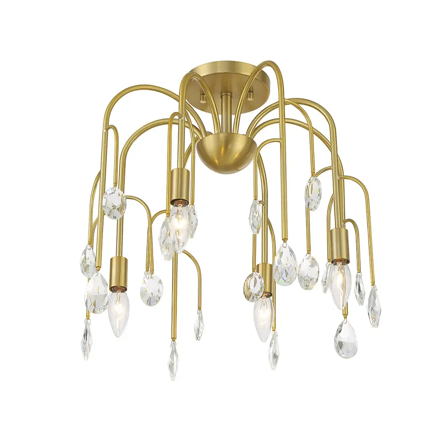 Anholt 4-Light Convertible Semi-Flush or Pendant in Noble Brass - Image 4