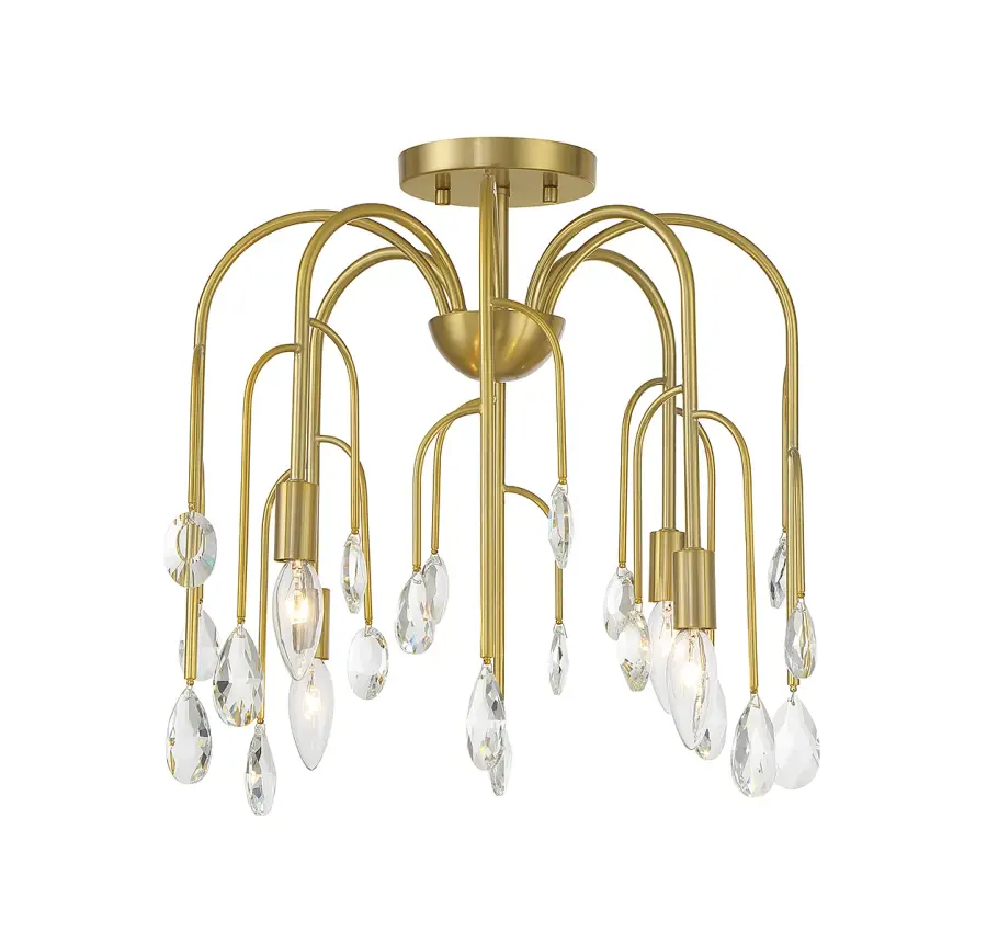 Anholt 4-Light Convertible Semi-Flush or Pendant in Noble Brass - Image 5