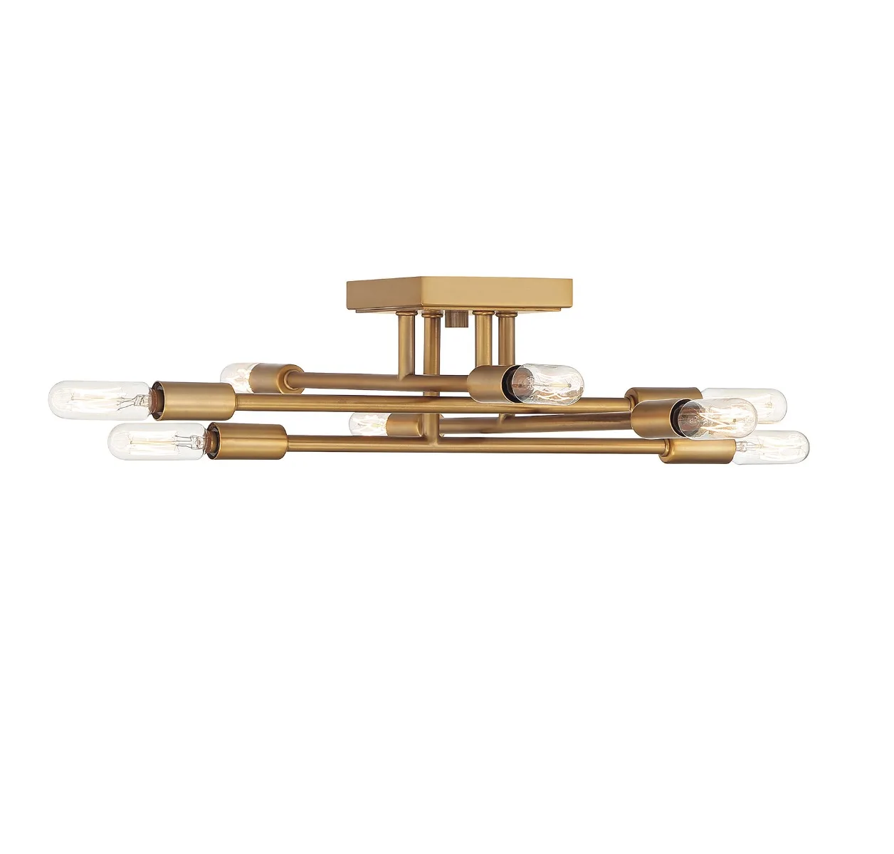 Lyrique 8-Light Semi-Flush Mount in Warm Brass