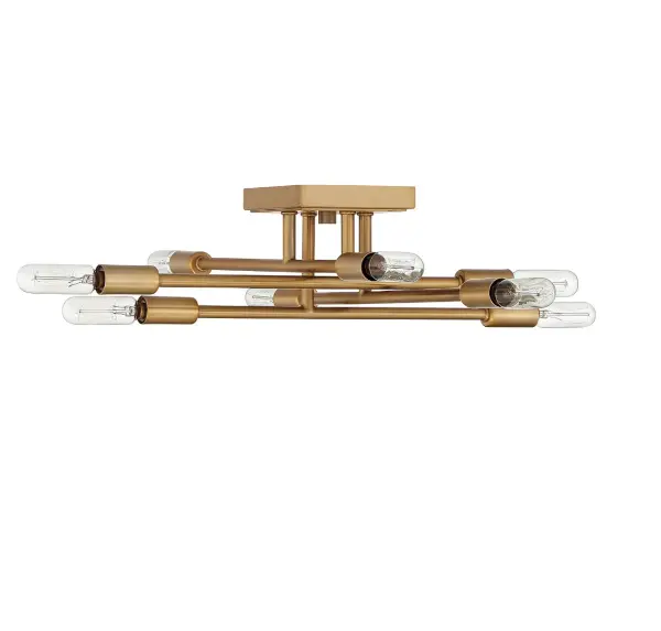 Lyrique 8-Light Semi-Flush Mount in Warm Brass - Image 2