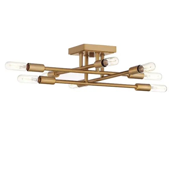Lyrique 8-Light Semi-Flush Mount in Warm Brass - Image 3