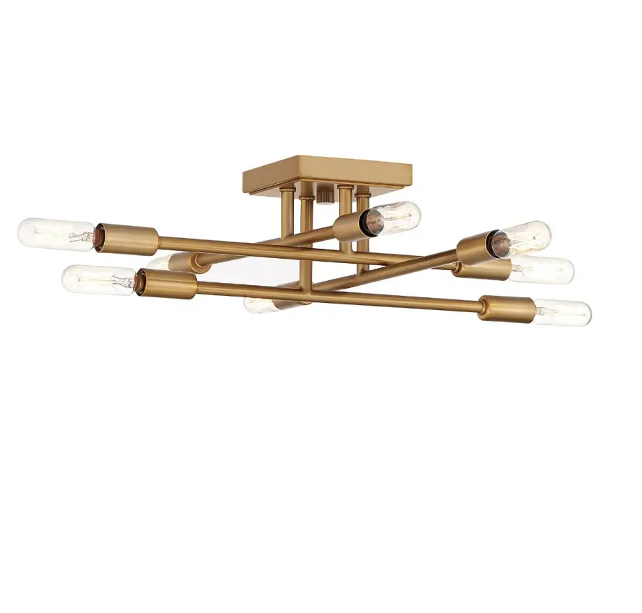 Lyrique 8-Light Semi-Flush Mount in Warm Brass - Image 3