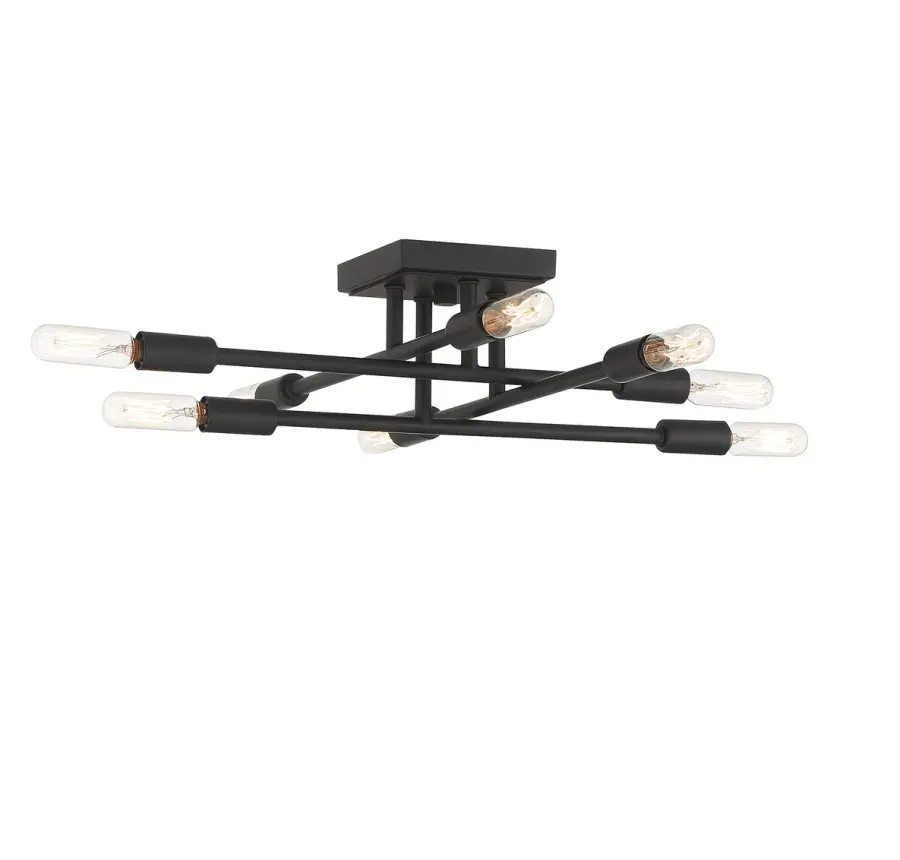 Lyrique 8-Light Ceiling Light in Matte Black - Image 3