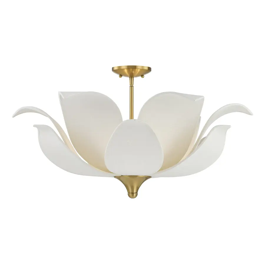 Elsie 6-Light Convertible Semi-Flush or Pendant in Warm Brass by Breegan Jane - Image 1